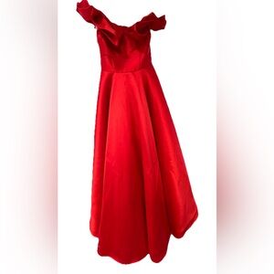 Jovani Red Off-Shoulder Dress